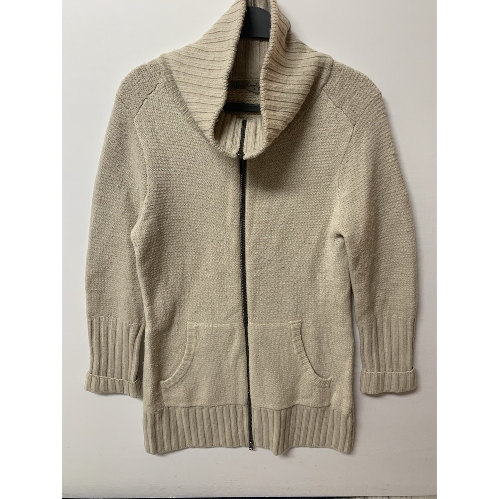 Smartwool‎ Womens Merino Wool Full Zip Cardigan Sweater Oatmeal Beige Large